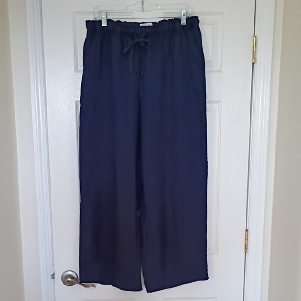 Cynthia Rowley Linen Pants in Deep Blue, L